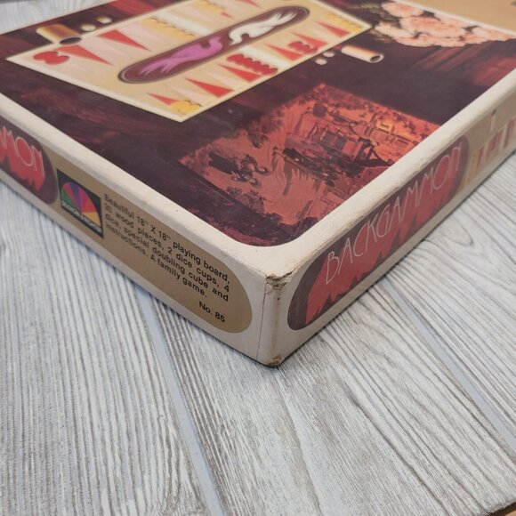 Backgammon Game Wood Pieces Game Night 1975 Selchow and Richter Vintage - Picture 9 of 15